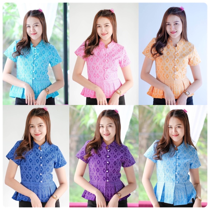 #เสื้อลายพระราชทาน #ผ้าขิดลายนารีรัตนราชกัญญา #เสื้อไทย #แฟชั่นไทย #เสื้อน่ารัก