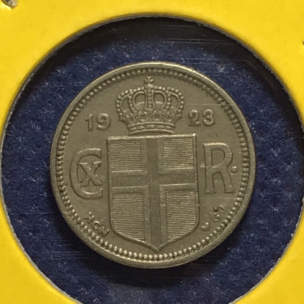 No.60916 ปี1923 ICELAND ไอซ์แลนด์ 10 AURAR เหรียญสะสม เหรียญต่างประเทศ เหรียญเก่า หายาก ราคาถูก
