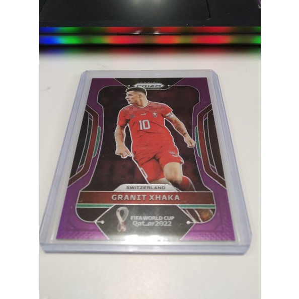 การ์ดฟุตบอล  2022 Panini Prizm Fifa World Cup Granit Xhaka purple รัน/199
