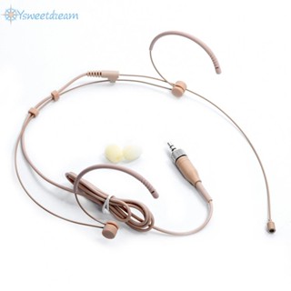 【SWTDRM】Double-Earhook Headset Mic Headworn-Microphone 3.5mm 3/ 4 Pin XLR Plug Beige Ne-【Sweetdream】