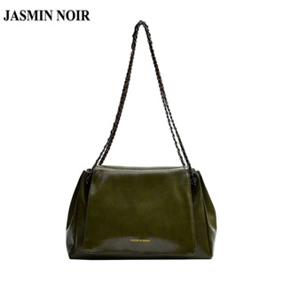 Jasmin NOIR กระเป๋าสะพายไหล่ กระเป๋าถือ หนัง PU แต่งสายโซ่คล้อง สําหรับสตรี