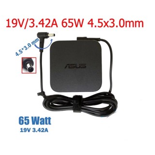 Asus 65W 19v 3.42a ขนาด 4.5 * 3.0 mm แบบตลับ สายชาร์จ อะแดปเตอร์ ชาร์จไฟ โน๊ตบุ๊ค เอซุส Notebook