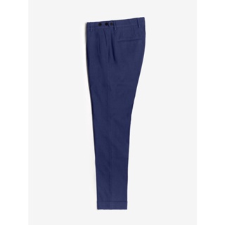 [JBB*] ROYAL BLUE LINEN COTTON PLEATED TROUSERS WITH EXTENDED WAISTBAND เจบีบี กางเกงขายาว กางเกงขายาวสองจีบ ผสมลินิน