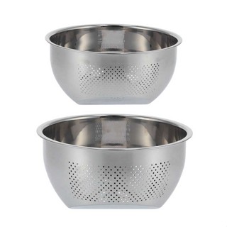 Rice Washing Bowl Stainless Steel Drain Basket Kitchen Strainer Rice Strainer for Fruit Rice Vegetables Kitchen Accessor