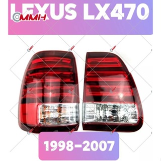 Lexus LX470 1998-2007 เสื้อ​ไฟท้าย ไฟท้าย​แต่ง ไฟท้ายไฟเบรค​ ไฟเลี้ยว Taillamp Taillight ไฟท้าย​ พร้อมทับทิม ไฟท้ายกันชนหลังสําหรับ​ ทับทิมในฝาท้ายไฟท้าย ไฟเบรก ไฟสัญญาณเตือน