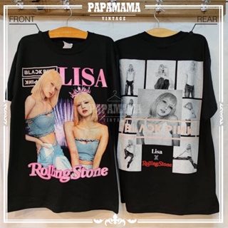 [ LlSA ] BIackPink  ลิซ่า แบล๊คพิงค์ bootleg เสื้อวง เสื้อทัวร์ เสื้อลิซ่า papamama vintage_36