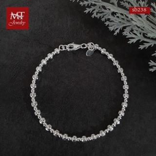 MT สร้อยข้อมือเงินแท้ ลายบอล มูนคัท งานอิตาลี ข้อมือ 17, 18, 19 ซม. Solid 925 Sterling Silver Ball moon cut Bracelet (sb238) MT Jewelry มณีธารา