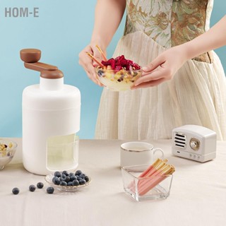 Hom-E Hand Crank Ice Crusher Multipurpose Food Grade Mini Snow Cone Machine for Home Use White