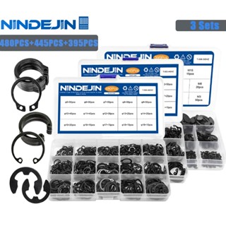 Nindejin ชุดคลิปวงแหวนเหล็กคาร์บอน φ5-φ19 φ8-φ24 M1.2-M15 สีดํา