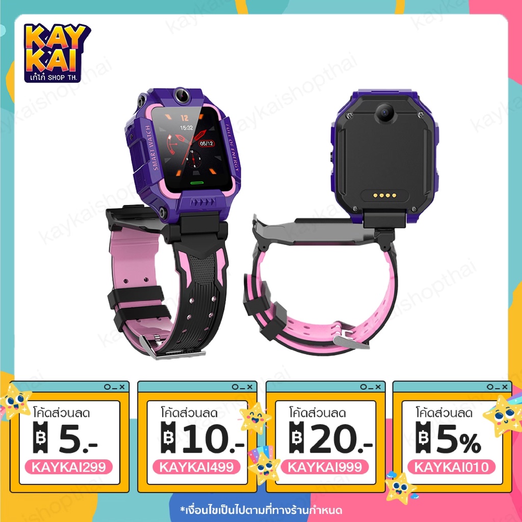 เมนูภาษาไทย 📍 Z6 นาฬิกาเด็ก เด็กดูสมาร์ทโฟนโทรศัพท์นาฬิกาหน้าจอสัมผัส SOS+LBS 4G ตำแหน่งนาฬิกาซิม Q19 Kids SmartWatch