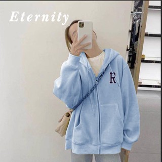 Eternity  เสื้อกันหนาว เสื้อกันหนาวแขนยาวพิมพ์ลาย สไตล์ย้อนยุคเกาหลี oversize ทันสมัย Comfortable พิเศษ Trendy A28J0M0 36Z230909