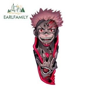 Earlfamily สติกเกอร์กันน้ํา 13 ซม. x 5.6 ซม. ลาย Jujutsu Kaisen สําหรับติดตกแต่งรถยนต์ เซิร์ฟบอร์ด