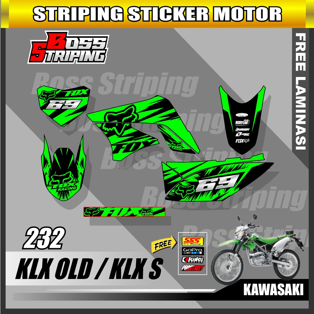 Semi Full Body Decal KLX 150 OLD / KLX 150 OLD / KLX S - สติ๊กเกอร์สติ๊กเกอร์ Variation Kawasaki KLX S Old Lama ฟรีเคลือบ
