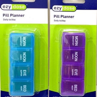 EZY DOSE Pill Planner Daily อีซี่โดส ตลับใส่ยา คละสี แบบ 4 ช่อง/ 1 วัน