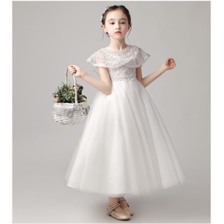 White Dress Girls เดรสเด็ก ชุดกระโปรสีขาว+ที่คาดผมตละแบบ สวม…