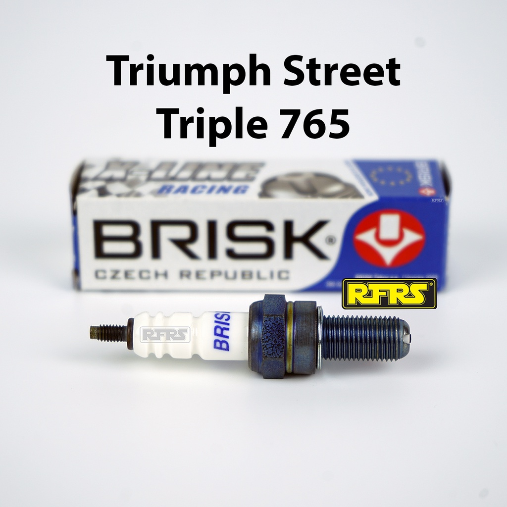 หัวเทียน BRISK X-Line 4 เขี้ยว แกนเงิน Triumph Street Triple 765  (8X21ROA)xline Spark Plug