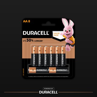 Duracell AA ถ่านอัลคาไลน์ ดูราเซลล์ AA สำหรับอุปกรณ์ที่ใช้เป็นประจำทุกวัน แพ็ค 8 ก้อน