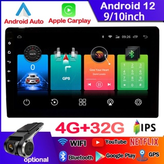 [4+32G Ips CarPlay] เครื่องเล่น MP5 9/10 นิ้ว Din Android12 พร้อมเครื่องเล่น Mpm บลูทูธ FM GPS WIFI สําหรับรถยนต์