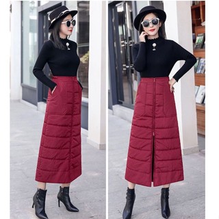 Thick womens skirt autumn and winter new style thick outer wear zipper mid-length skirt