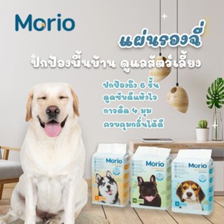 Morio แผ่นรองซับ แผ่นฝึกขับถ่าย 3ขนาด มีแถบกาว(แผ่นรองซับฉี่ แผ่นรองฉี่สุนัข แผ่นรองกรง แผ่นรองซับหมา) โมริโอ้ สุดคุ้ม