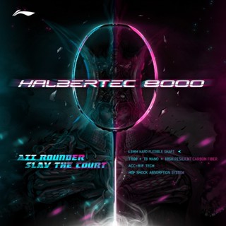 ไม้แบดมินตัน LI NING BADMINTON RACKET - HALBERTEC 8000 (3U,4U) ฟรีเอ็น+กริป+ซอง+ประกัน+ขึ้นเอ็น