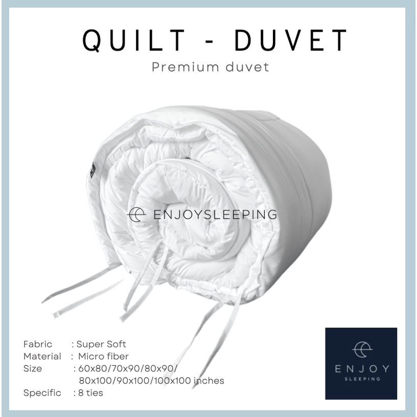 ไส้นวม ผ้านวม duvet insert มีเชือกรัดมุม เกรดส่งรร  สัมผัสนุ่ม Quilted