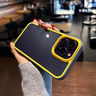 【Double color‘s case/Yellow+Grey】เคส compatible for iPhone 14 pro max 13 pro max 12 pro max 11 pro max x xr xs max 7 plus 8 plus 7 8 se 2020 case transparent acrylic hard case