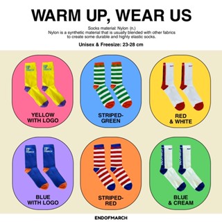 ENDOFMARCH | WARM UP SOCKS ถุงเท้าไนล่อน ข้อยาวครึ่งแข้ง 🧦