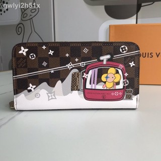 ☫✓[With Box] Lv 2022 Zipper Long Ladies Wallet Simple Cute N60017 Valentines Day Gift Size: 19.5 X10.5 X2.5 Cm