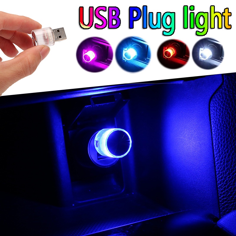 Mini Led Car Atmosphere Lights Usb Decorative Lamp Portable Plug Play Party Ambient Light Auto Interior Led Interior Acc