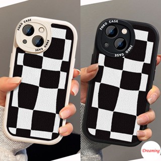 เคสสำหรับ VIVO Y16 Y22 Y22S Y55 Y75 Y33S Y21S Y21A Y21 Y33T Y21T Y53S Y51 Y51A Y31 Y20 Y20i Y12S Y12A Y20s G Y15S Y15A Y30 Y50 Y30i รูปไข่ Big Eye Soft เคสโทรศัพท์ Motif สีดำบล็อกสีขาว