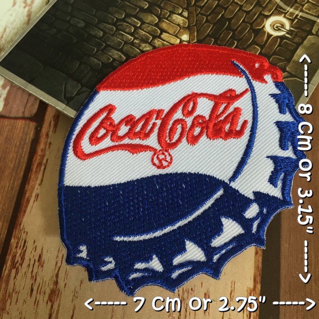 Pepsi ฝาจีบ ตัวรีดแบบปัก อาร์มปัก ตัวรีดติดเสื้อ ตัวรีด ติดกระเป๋า ติดหมวก ติดแจ๊คเก็ต Food Drink Iron on Embroidered...