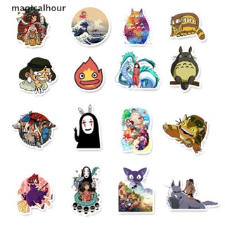 Magicalhour^^ สติกเกอร์ ลายการ์ตูน Totoro Spirited Away Girl กันน้ํา สําหรับตกแต่งของเล่น 50 ชิ้น