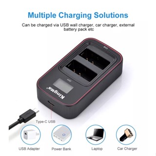 Kingma ที่ชาร์จแบตเตอรี่ usb DMW-BLG10 LCD display dual USB charger