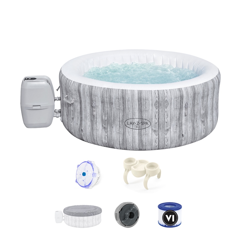 Bestway(เบสเวย์) สปาLay-Z-Spa® 71" x 26"/1.80m x 66cm Fiji AirJet แถมที่วางแก้วและไฟ LED 7 สี Toy Sm