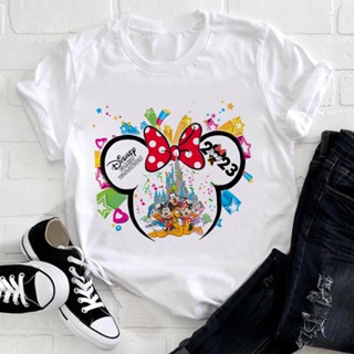 -XL Funny  New Year clothes T-shirt 2023 Fashion Family Vacation Ropa Mujer hort leeve Basic White Tops เสื้อยืด