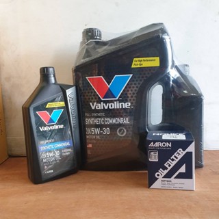 น้ำมันดีเซล Valvoline SYNTHETIC COMMONRAIL (ซินเธติค คอมมอนเรล แกลอนดำ) 5W-30 ขนาด 8 ลิตรแถมกรองเครื่อง ฟรี