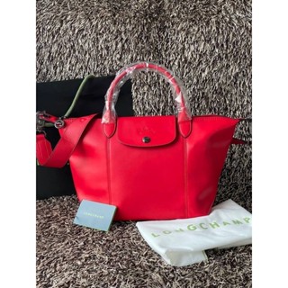 Longchamp LE PLIAGE CUIR TOP HANDLE BAG S - red