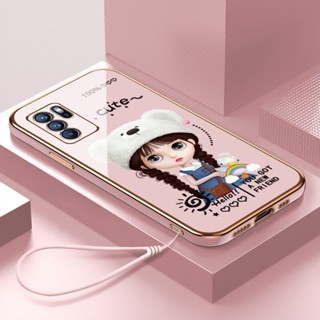 เคส OPPO Reno 8Z 5G Reno 7Z 5G Reno6Z 5G Reno 8 5G Reno 7 5G Reno 6 5G Reno 5 5G Reno 8 4G Reno 4 4G เคสโทรศัพท์ซิลิโคนชุบไฟฟ้า 6D ลายสาวน่ารัก