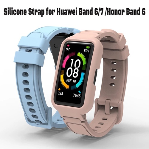 Huawei Band 9 8 7 6 Honor Band 6 สายซิลิโคน สร้อยข้อมือสมาร์ทวอทช์ สายรัดข้อมือเปลี่ยนได้