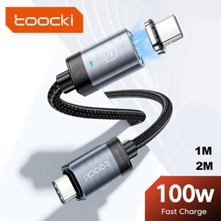 Toocki สายเคเบิลแม่เหล็ก PD 100W USB C เป็น Type C ชาร์จเร็ว สายข้อมูล สายชาร์จแม่เหล็ก USB C