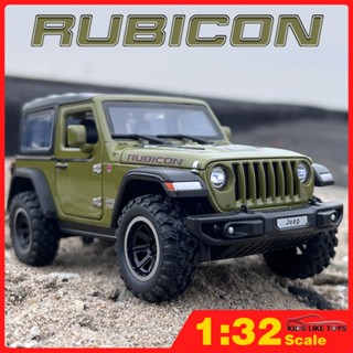 Klt 1:32 JEEP Wrangler Rubicon 4X4 โมเดลรถของเล่น โลหะอัลลอยด์ ของเล่นสําหรับเด็ก รถบรรทุก รถยนต์ ขนาดเล็ก มีเสียง และไฟ