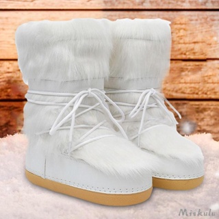 [Miskulu] รองเท้าบูทสกี กันลื่น แบบผูกเชือก เหมาะกับฤดูหนาว สําหรับผู้หญิง