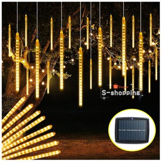 TOP ดาวตก Warm white Solar light meteor shower 30cmx10 โคมไฟพลังงานแสงอาทิตย์สำหรับตกแต่ง