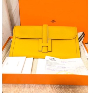 Hermes jige Elan 29 ของแท้ สีเหลืองมัสตาร์ดสวยมาก