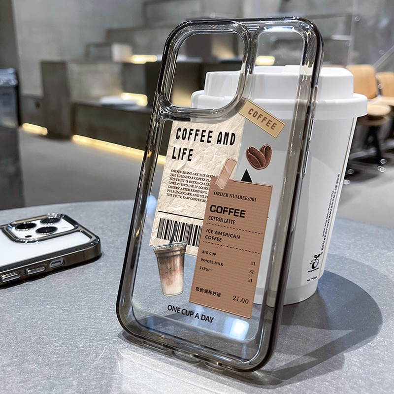 สําหรับ Samsung Galaxy A23 4G 5G M23 F23 A33 A53 A34 A54 A73 A24 A05 A05S A13 M13 A04S A14 S23 S22 + PLUS Ultra Coffee life รูปแบบโปร่งใส TPU นุ่ม