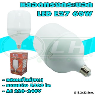 หลอด BULB ทรงกระบอก LED 60W WELL (B-30)