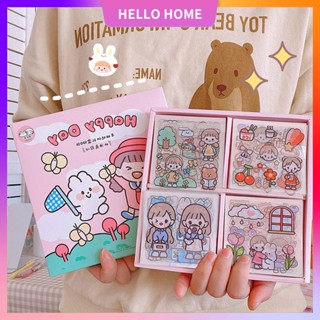 💖HELLO HOME💖พร้อมส่งทุกวัน🚀สติ๊กเกอร์น่ารักกันน้ำ 100 แผ่นสําหรับตกแต่งไดอารี่ สติ๊กเกอร์ไดคัท ลายน่ารัก สติ๊กเกอร์ตกแต่