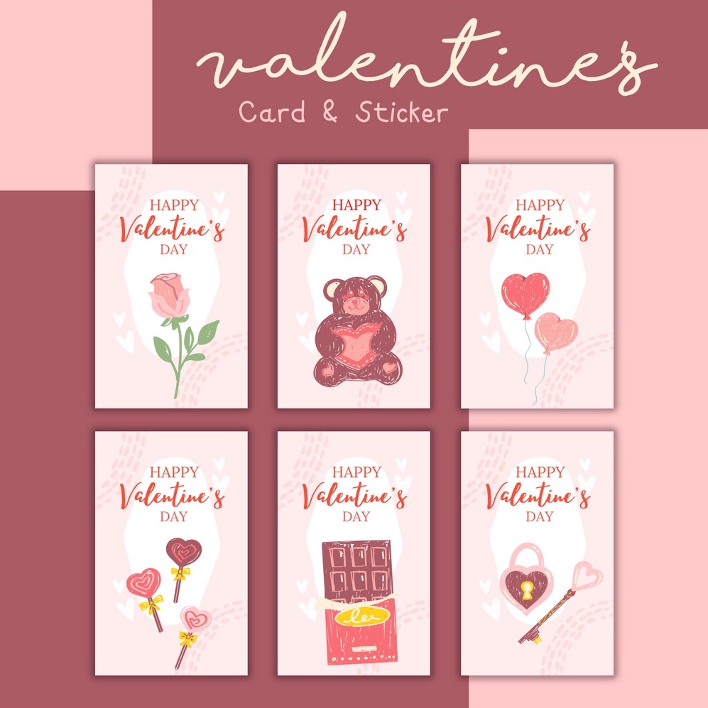 การ์ด สติ๊กเกอร์ วันวาเลนไทน์ Valentine's day