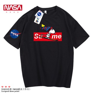 เสื้อยืดแขนสั้น ทรงหลวม พิมพ์ลาย NASA Snoopy แฟชั่นฤดูร้อน สําหรับผู้ชาย และผู้หญิง 2023_45